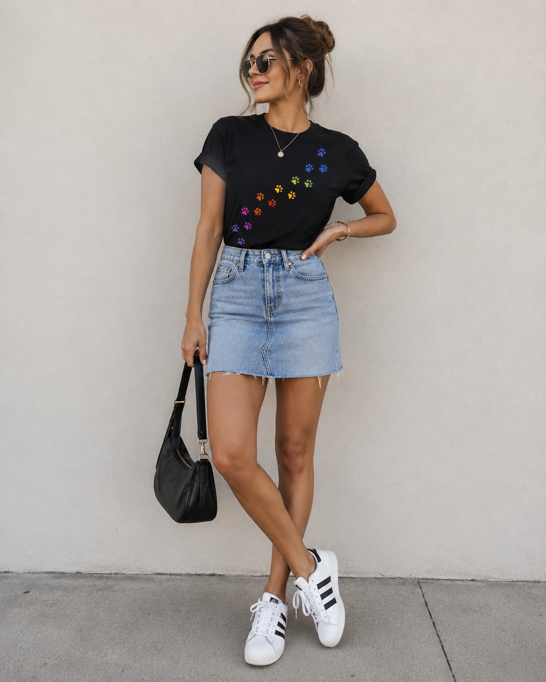 Camiseta Huellas Arcoíris