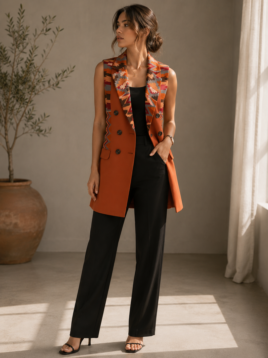 Chaleco Boho Terracota